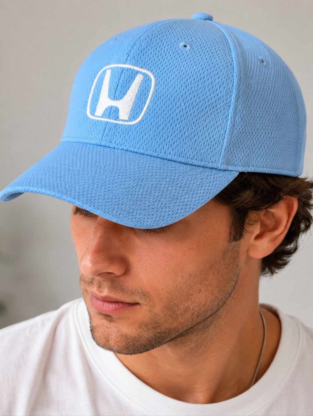 Honda Light Blue Mesh Baseball Cap Adjustable Dad Hat Casual Sport Logo Hat NWT